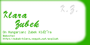 klara zubek business card